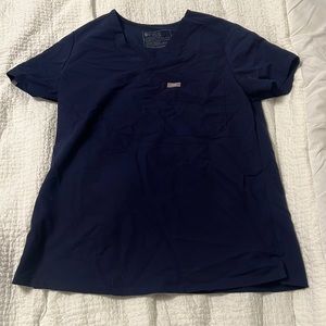 Navy figs scrub top